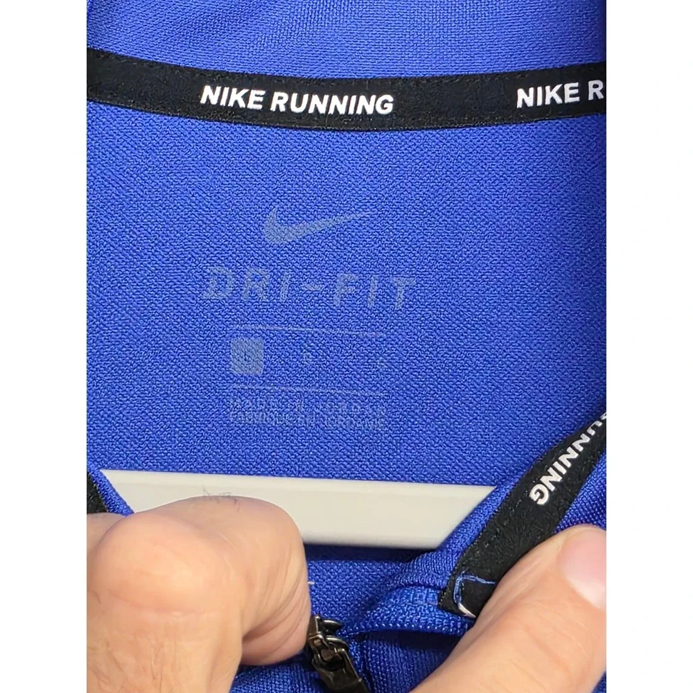 Nike Running Dri-FIT 1/4 Zip Pullover Blue Navy Mens Large 833595-452